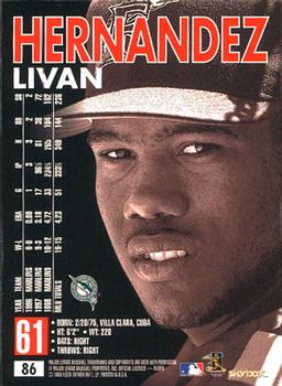 1999 SkyBox Premium #86 Livan Hernandez Back