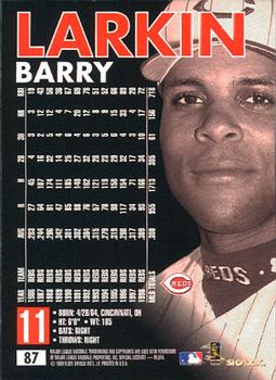 1999 SkyBox Premium #87 Barry Larkin Back