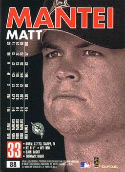 1999 SkyBox Premium #88 Matt Mantei Back