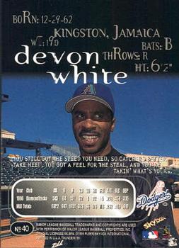 1999 SkyBox Thunder #40 Devon White Back