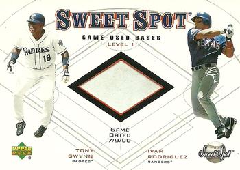 2001 Upper Deck Sweet Spot - Game Base Duos #B1-GR Tony Gwynn / Ivan Rodriguez  Front
