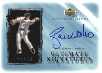 2001 Upper Deck Ultimate Collection - Signatures #RK Ryan Klesko  Front