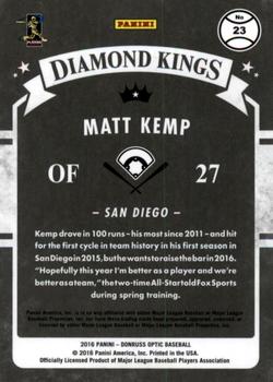 2016 Donruss Optic - Holo #23 Matt Kemp Back