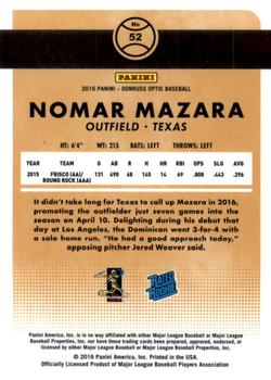 2016 Donruss Optic - Holo #52 Nomar Mazara Back
