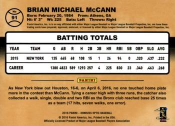 2016 Donruss Optic - Holo #91 Brian McCann Back