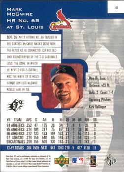 1999 SPx #8 Mark McGwire Back