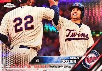 2016 Topps Chrome - Prism Refractor #183 Brian Dozier Front