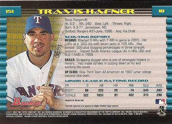 2002 Bowman - Gold #151 Travis Hafner  Back