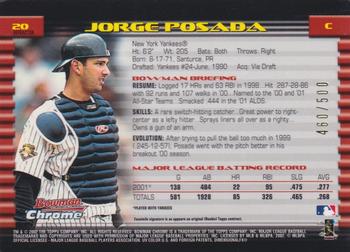2002 Bowman Chrome - Refractors #20 Jorge Posada  Back