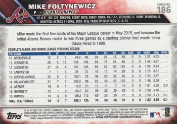 2016 Topps Chrome - Pink Refractor #186 Mike Foltynewicz Back