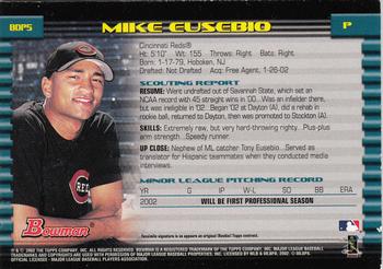 2002 Bowman Draft Picks & Prospects - Gold #BDP5 Mike Eusebio  Back