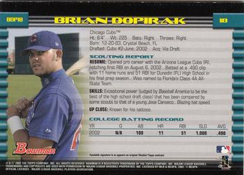 2002 Bowman Draft Picks & Prospects - Gold #BDP18 Brian Dopirak  Back