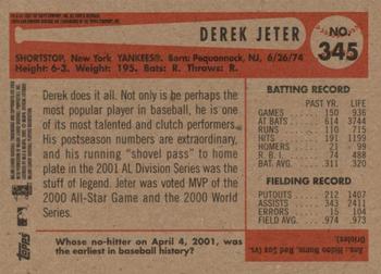2002 Bowman Heritage - Black Box #345 Derek Jeter  Back