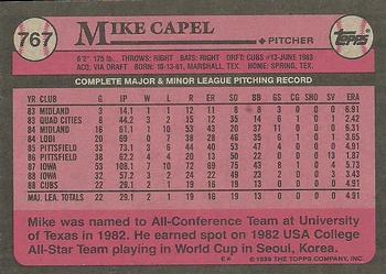 1989 Topps #767 Mike Capel Back