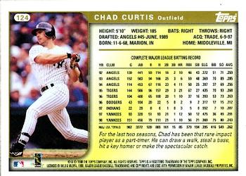 1999 Topps #124 Chad Curtis Back