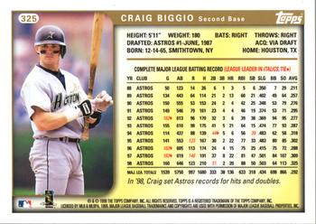 1999 Topps #325 Craig Biggio Back