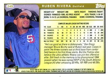 1999 Topps #249 Ruben Rivera Back
