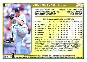 1999 Topps #404 Joe Fontenot Back