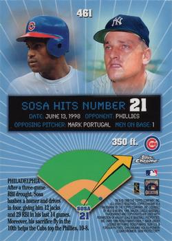 1999 Topps Chrome #461 Sammy Sosa Back