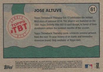 2016 Topps Throwback Thursday #61 Jose Altuve Back