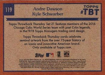 2016 Topps Throwback Thursday #119 Andre Dawson / Kyle Schwarber Back