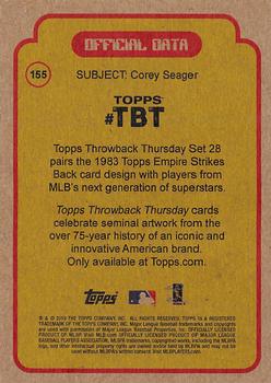 2016 Topps Throwback Thursday #155 Corey Seager Back