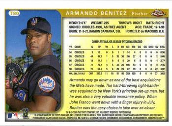 1999 Topps Chrome Traded and Rookies #T80 Armando Benitez Back