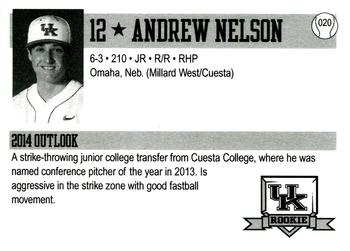 2014 Kentucky Wildcats #20 Andrew Nelson Back