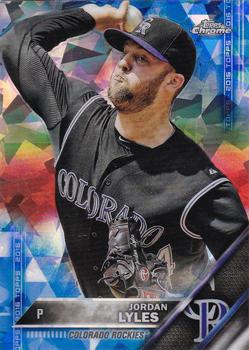 2016 Topps - Chrome Sapphire 65th Anniversary Edition #375 Jordan Lyles Front