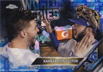 2016 Topps - Chrome Sapphire 65th Anniversary Edition #387 Eric Hosmer / Mike Moustakas Front