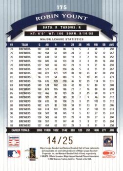 2002 Donruss Classics - Significant Signatures #175 Robin Yount Back