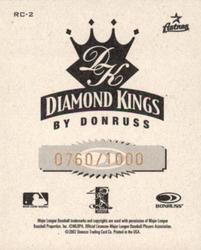 2002 Donruss Diamond Kings - T204 #RC-2 Jeff Bagwell  Back