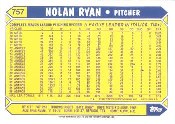 1999 Topps - Nolan Ryan Commemorative Reprints #20 Nolan Ryan Back
