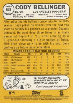 2017 Topps Heritage #678 Cody Bellinger Back