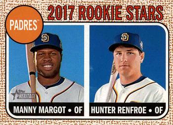 2017 Topps Heritage #16 Padres 2017 Rookie Stars (Manny Margot / Hunter Renfroe) Front