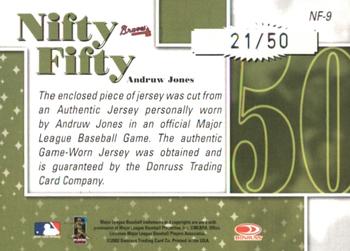 2002 Donruss Originals - Nifty Fifty Jerseys #NF-9 Andruw Jones  Back