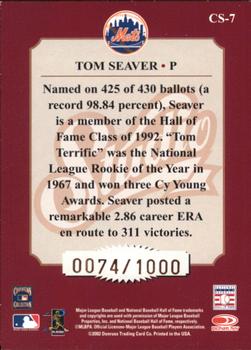 2002 Donruss Studio - Classic #CS-7 Tom Seaver Back