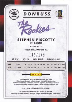 2016 Donruss Optic - The Rookies Blue #TR6 Stephen Piscotty Back