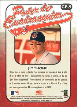 2002 Donruss Super Estrellas - Poder De Cuadrangular #CP-9 Jim Thome  Back