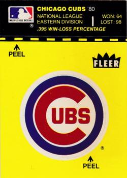 1981 Fleer Baseball Stickers #NNO Chicago Cubs Logo Front