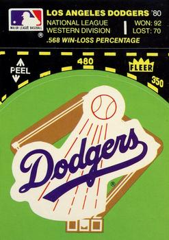 1981 Fleer Baseball Stickers #NNO Los Angeles Dodgers Baseball Diamond Front