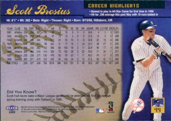 1999 Ultra #49 Scott Brosius Back