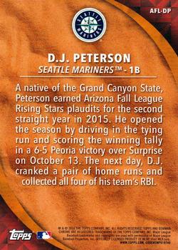 2016 Bowman Chrome #AFL-DP D.J. Peterson Back