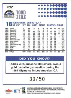 2002 Fleer - Mini #482 Todd Zeile Back