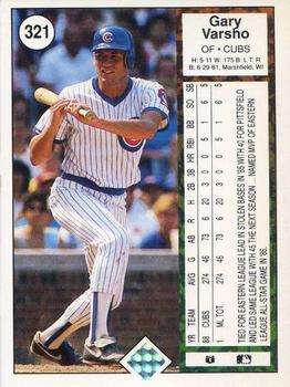 1989 Upper Deck #321 Gary Varsho Back