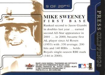 2002 Fleer Box Score - Press Clippings #9PC Mike Sweeney  Back