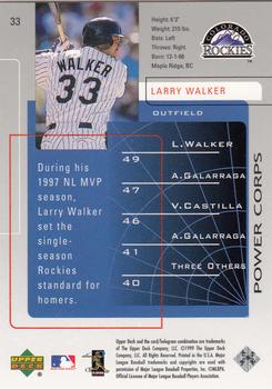 1999 Upper Deck Challengers for 70 #33 Larry Walker Back