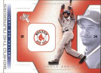 2002 Fleer E-X - Behind the Numbers #10 BN Manny Ramirez  Front