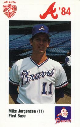 1984 Atlanta PAL Coca-Cola Atlanta Braves #NNO Mike Jorgensen Front