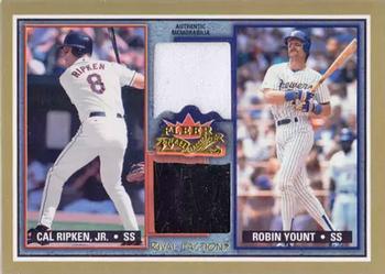 2002 Fleer Fall Classic - Rival Factions Game Used Dual #RF CR-RY Cal Ripken Jr. / Robin Yount Front